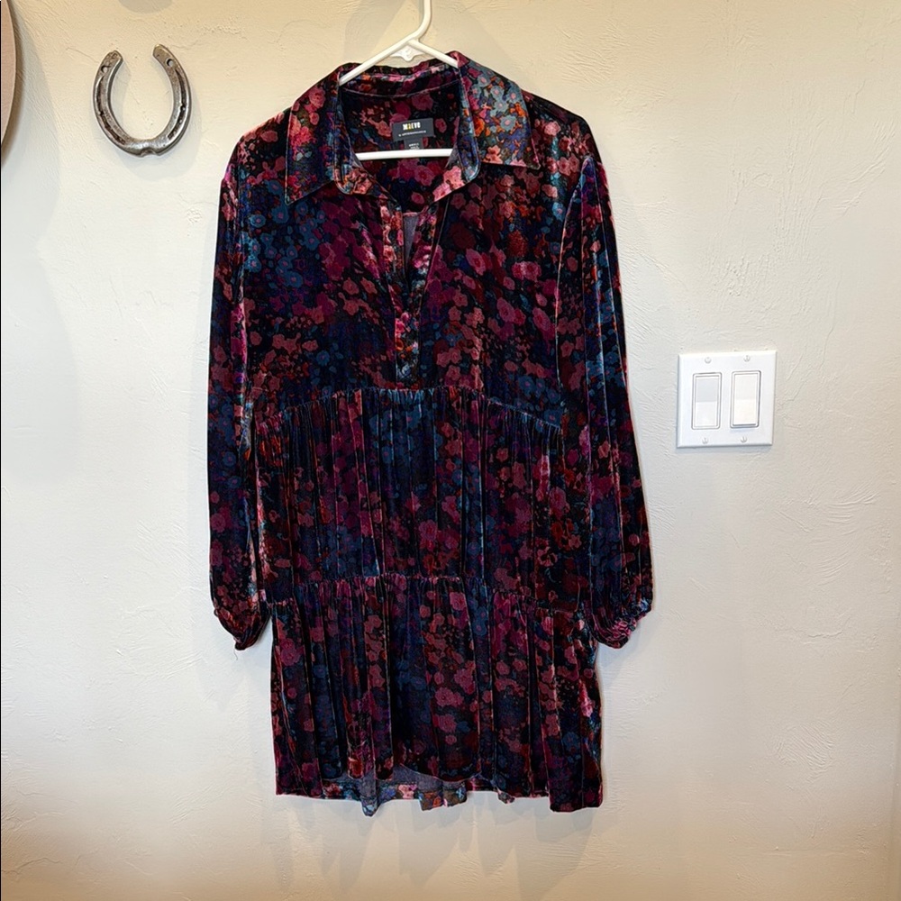 Maeve Velvet floral dress size small from Anthropologie